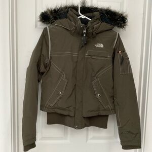 North Face Down Detachable Hood Bomber Jacket HyVent 600 Women’s Medium